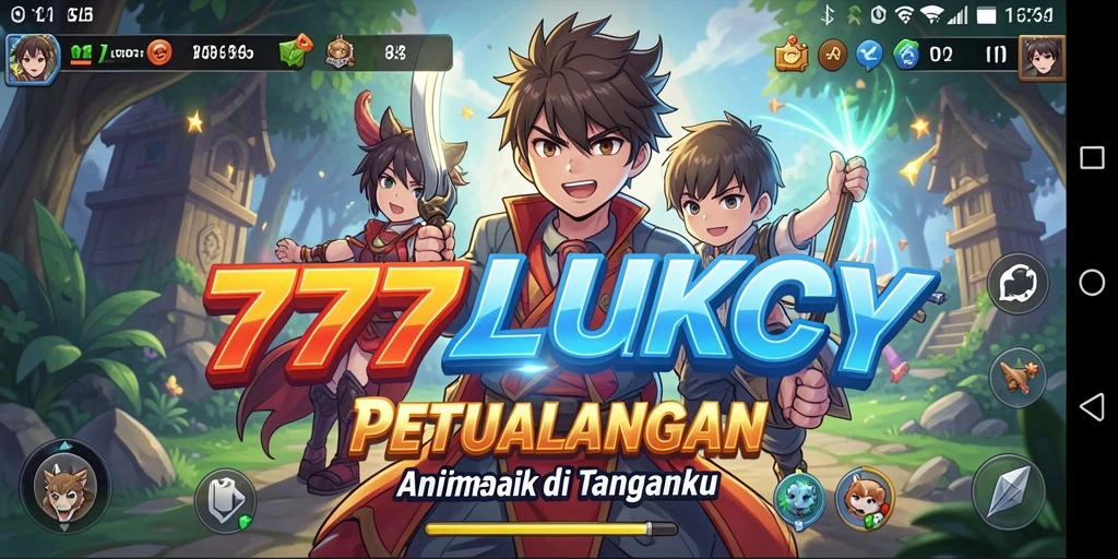 Tangkapan layar gameplay 777LUKCY yang menunjukkan aksi karakter Anime.