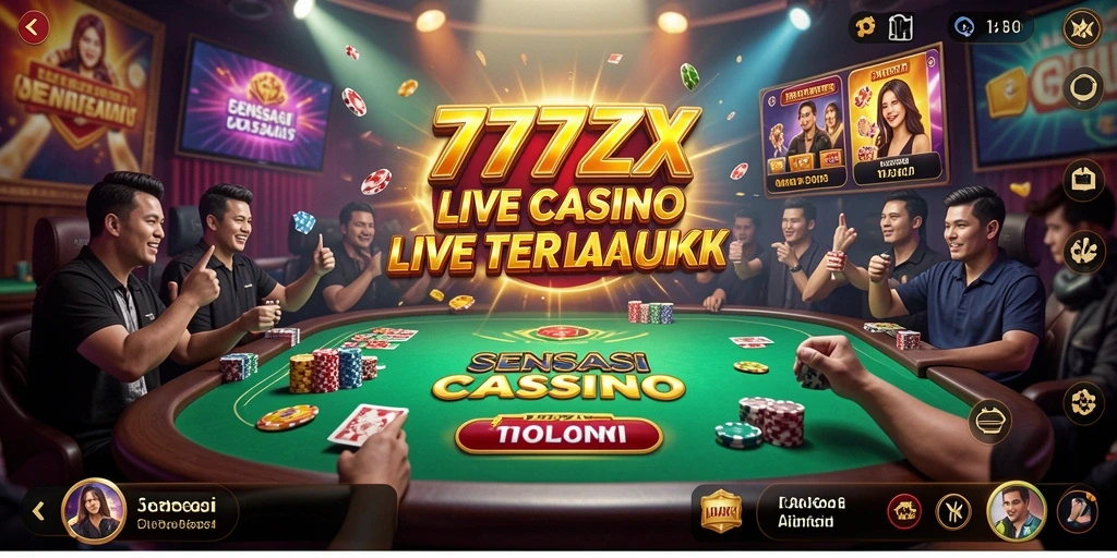 Tampilan menarik dari gameplay 777ZX di Live Casino.