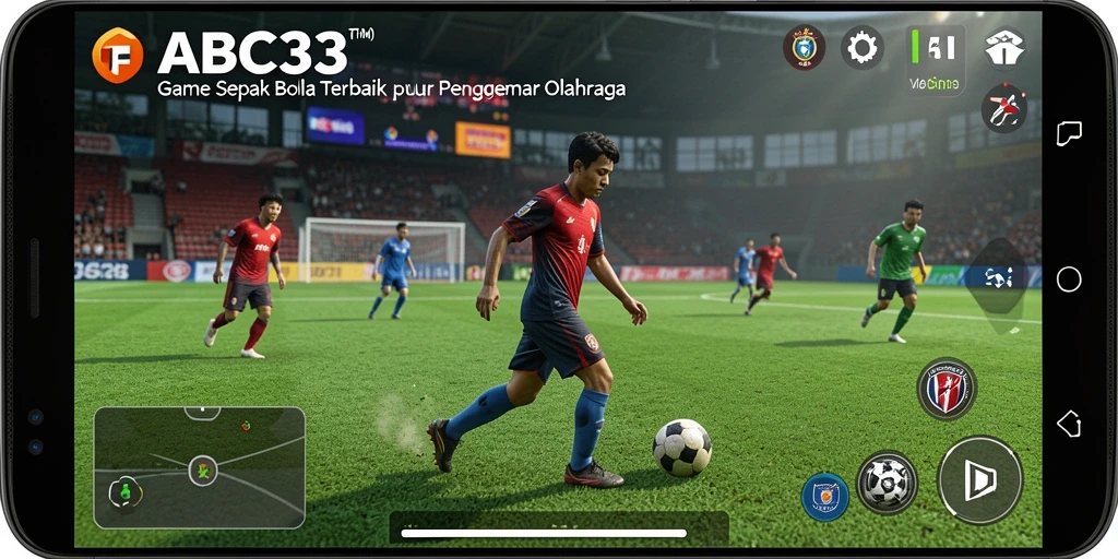 Tampilan gameplay sepak bola yang mendebarkan dan realistis.