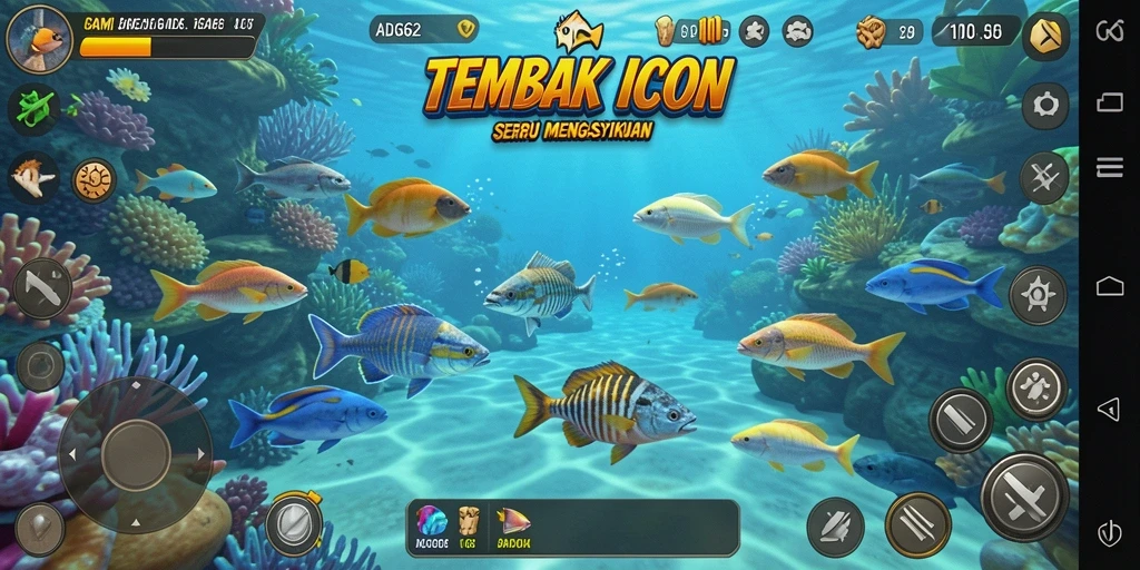 Gameplay seru dalam ADG62 saat memburu ikan.