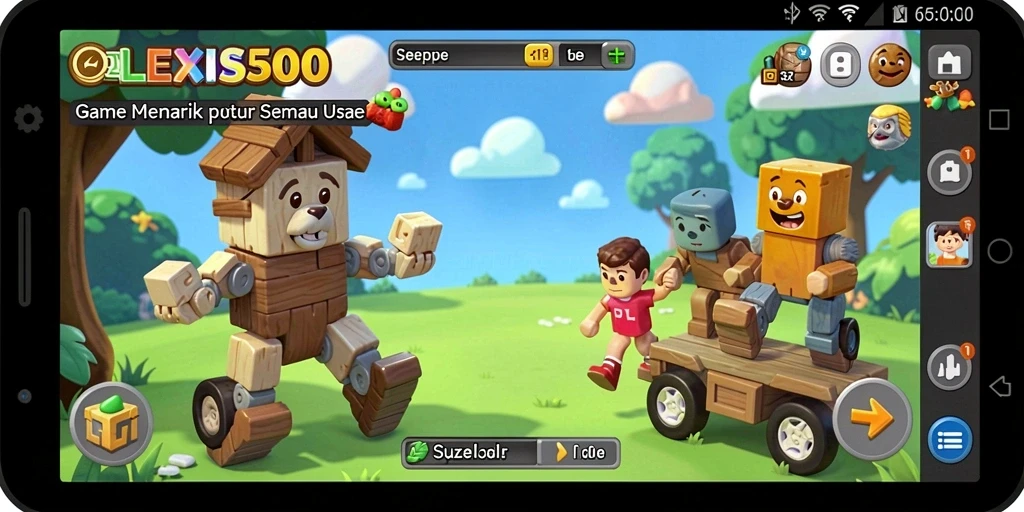 Screenshot gameplay ALEXIS500 yang menunjukkan tantangan puzzle.