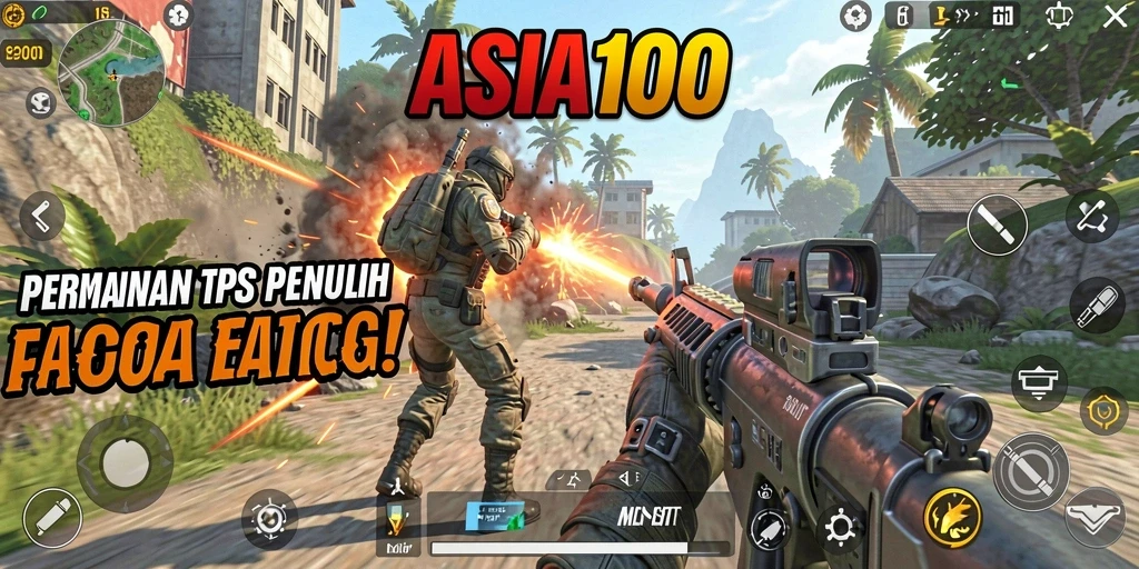 Tangkapan layar menunjukkan aksi seru dalam gameplay ASIA100.
