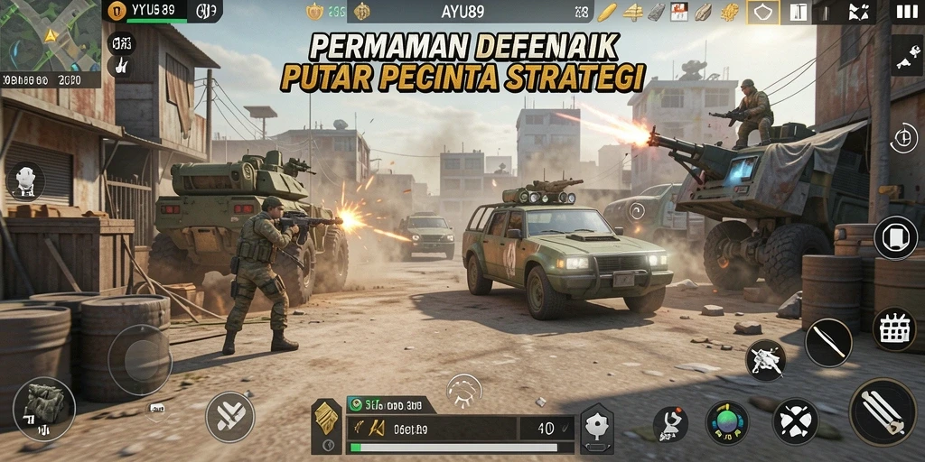 Tampilan gameplay AYU89 yang menakjubkan dalam strategi Tower Defense.