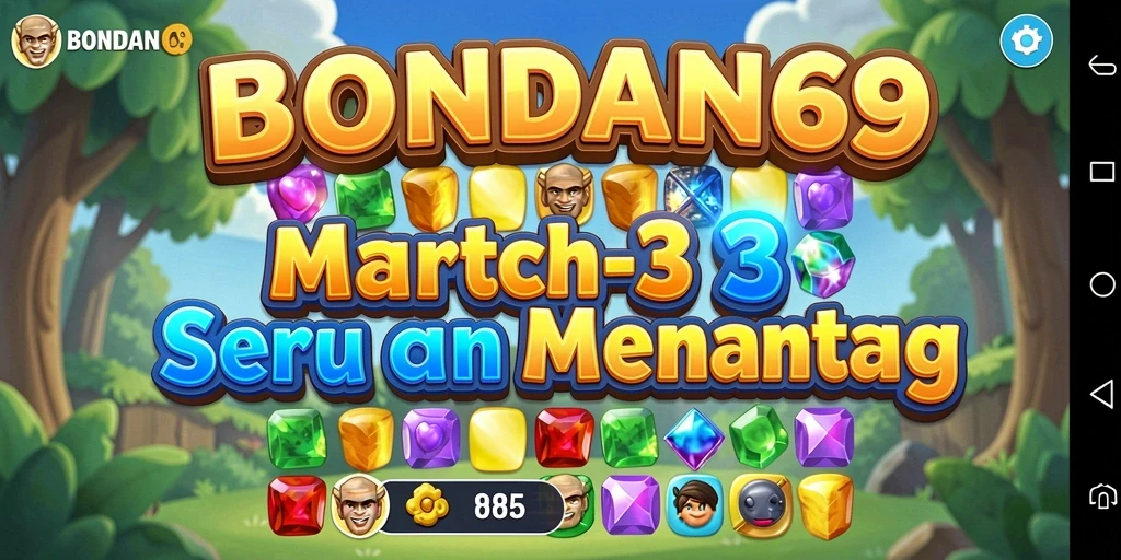 Screenshot gameplay BONDAN69 dengan aksi Match-3 memukau.