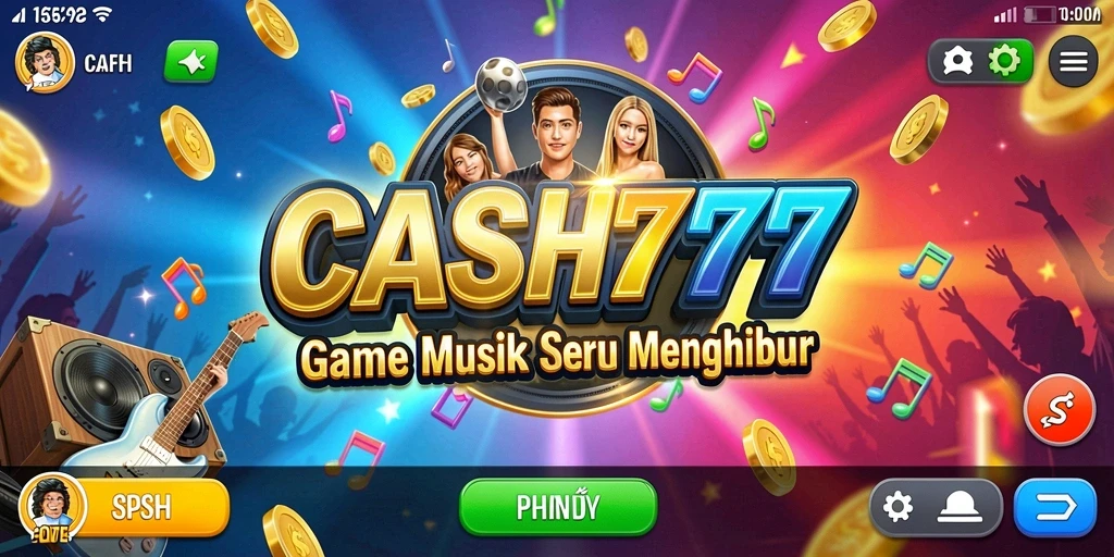 Tampilan gameplay <strong>CASH777</strong> yang seru dan interaktif dengan lagu-lagu favorit.