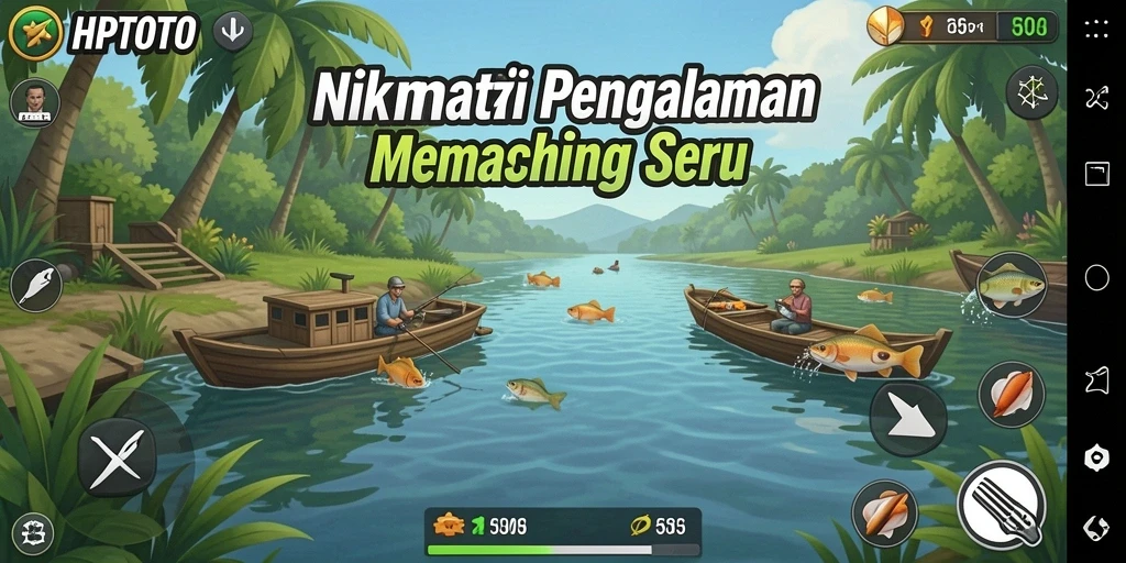 Screenshot gameplay HPTOTO yang menunjukkan aksi memancing yang menarik.