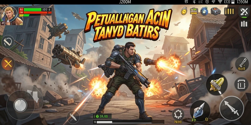 Tangkapan layar menampilkan aksi seru dalam game J200M.