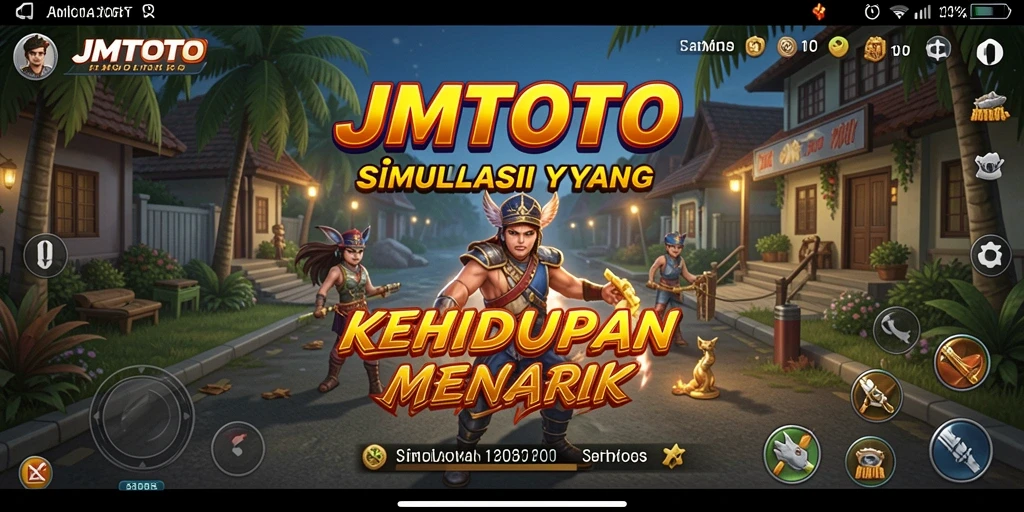 Tampilan gameplay JMTOTO dengan simulasi interaksi karakter.