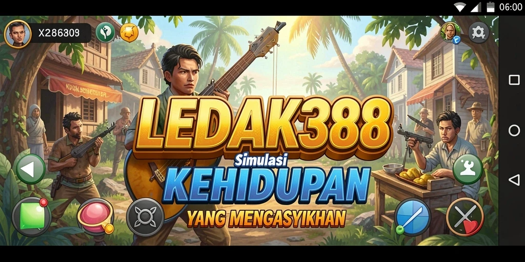 Screenshot gameplay LEDAK388 dengan dunia simulasi yang kaya.