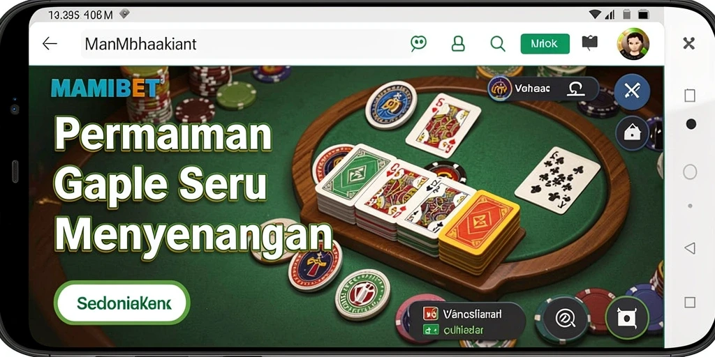 Screenshot dari gameplay seru MAMIBET yang penuh tantangan Gaple.