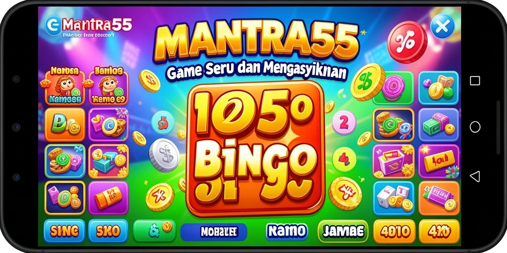 Screenshot gameplay MANTRA55 yang menunjukkan keseruan permainan Bingo.