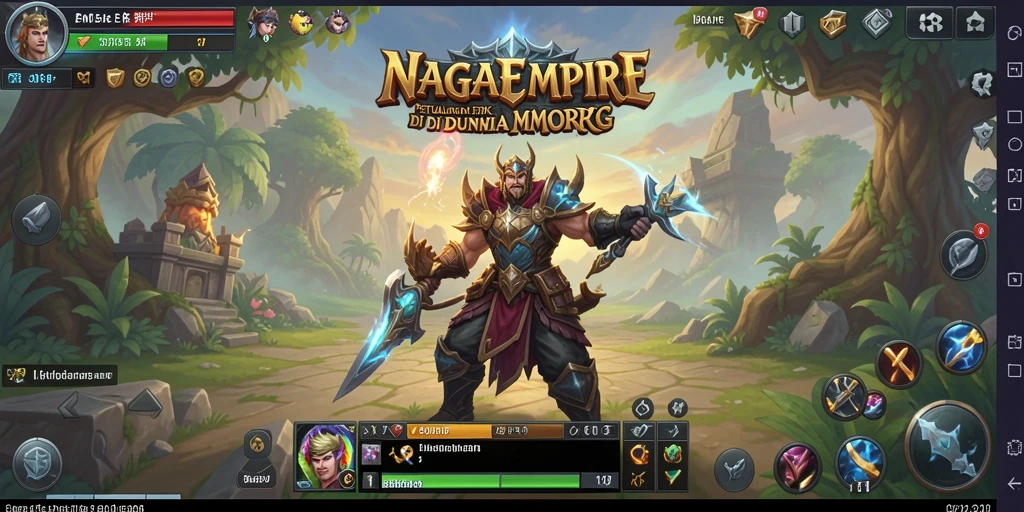 Screenshot NAGAEMPIRE menampilkan pertarungan epik dalam dunia MMORPG.