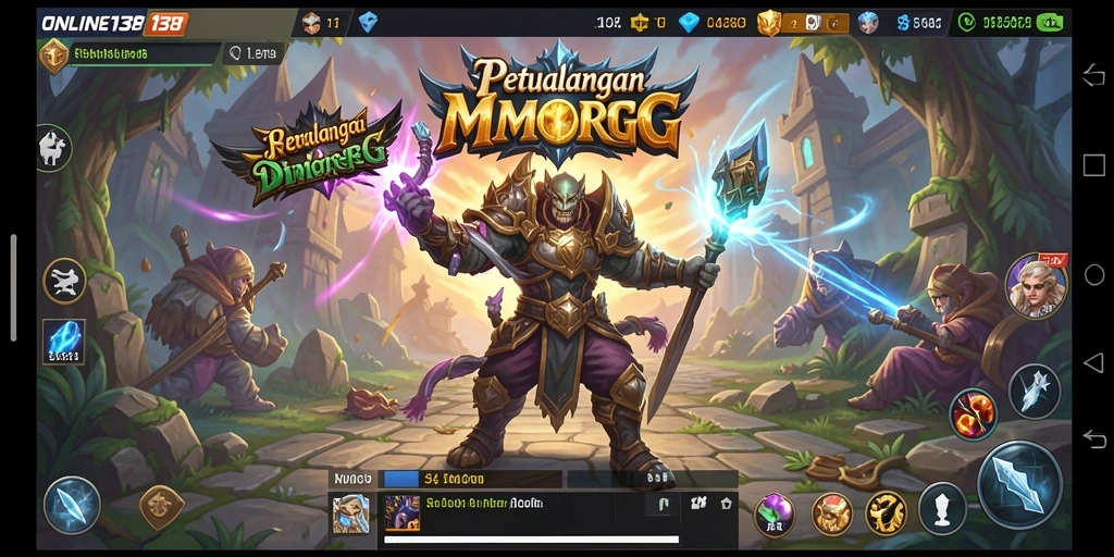 Screenshot gameplay dari ONLINE138 yang menunjukkan aksi pertempuran seru.
