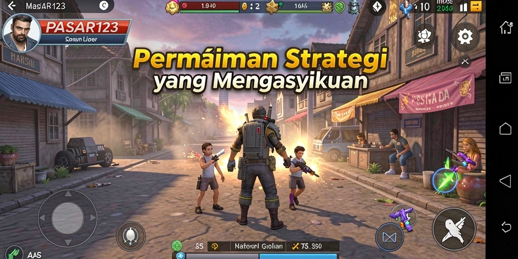 Tampilan gameplay menegangkan dari PASAR123 saat berstrategi.