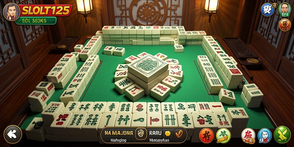 Screenshot utama SLOT123 menampilkan momen seru saat bermain Mahjong.
