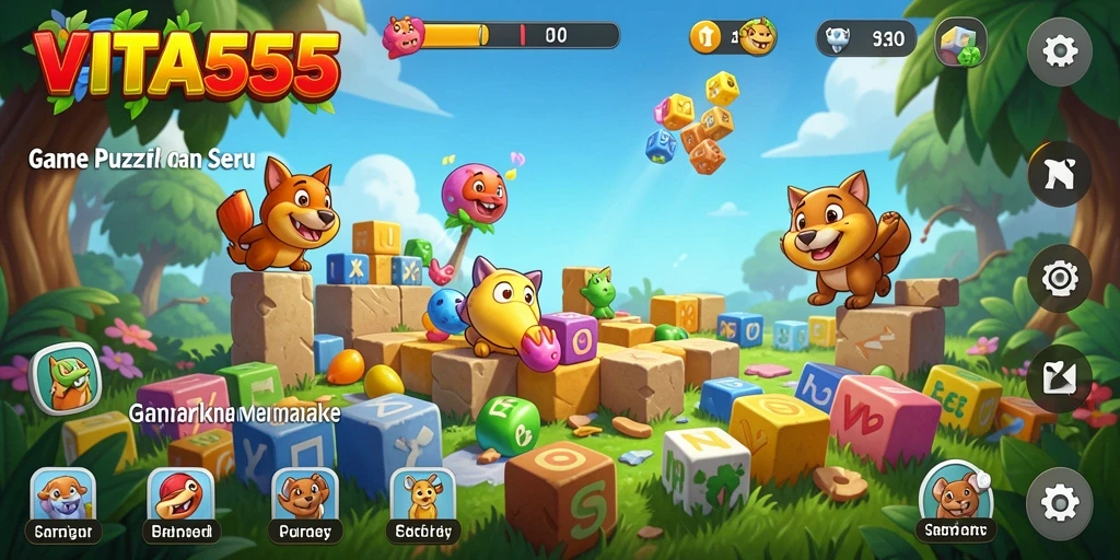 Screenshot VITA555 yang menampilkan gameplay seru dari puzzle.