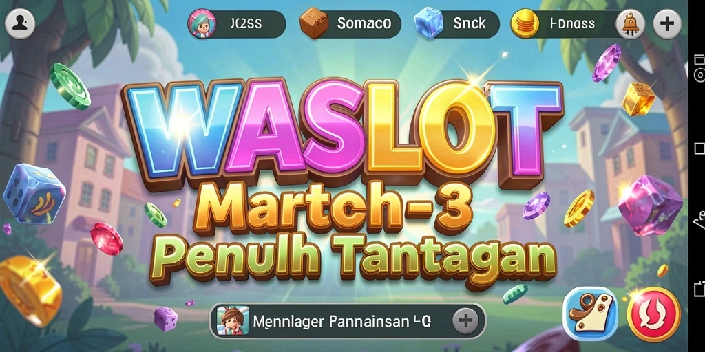 Tangkapan layar gameplay WASLOT dengan elemen Match-3 yang menarik.