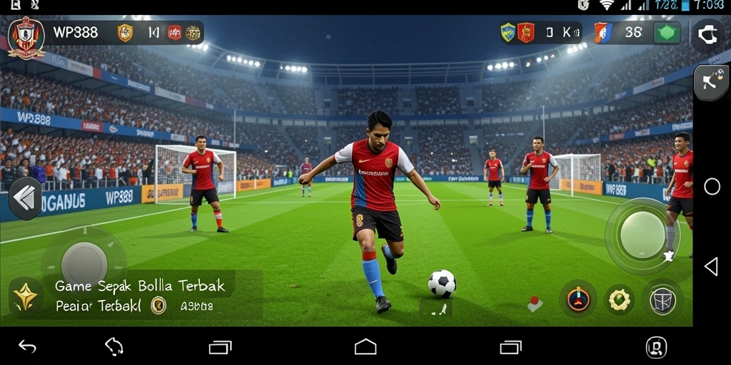 Screen utama WP888 menampilkan aksi sepak bola yang mendebarkan.